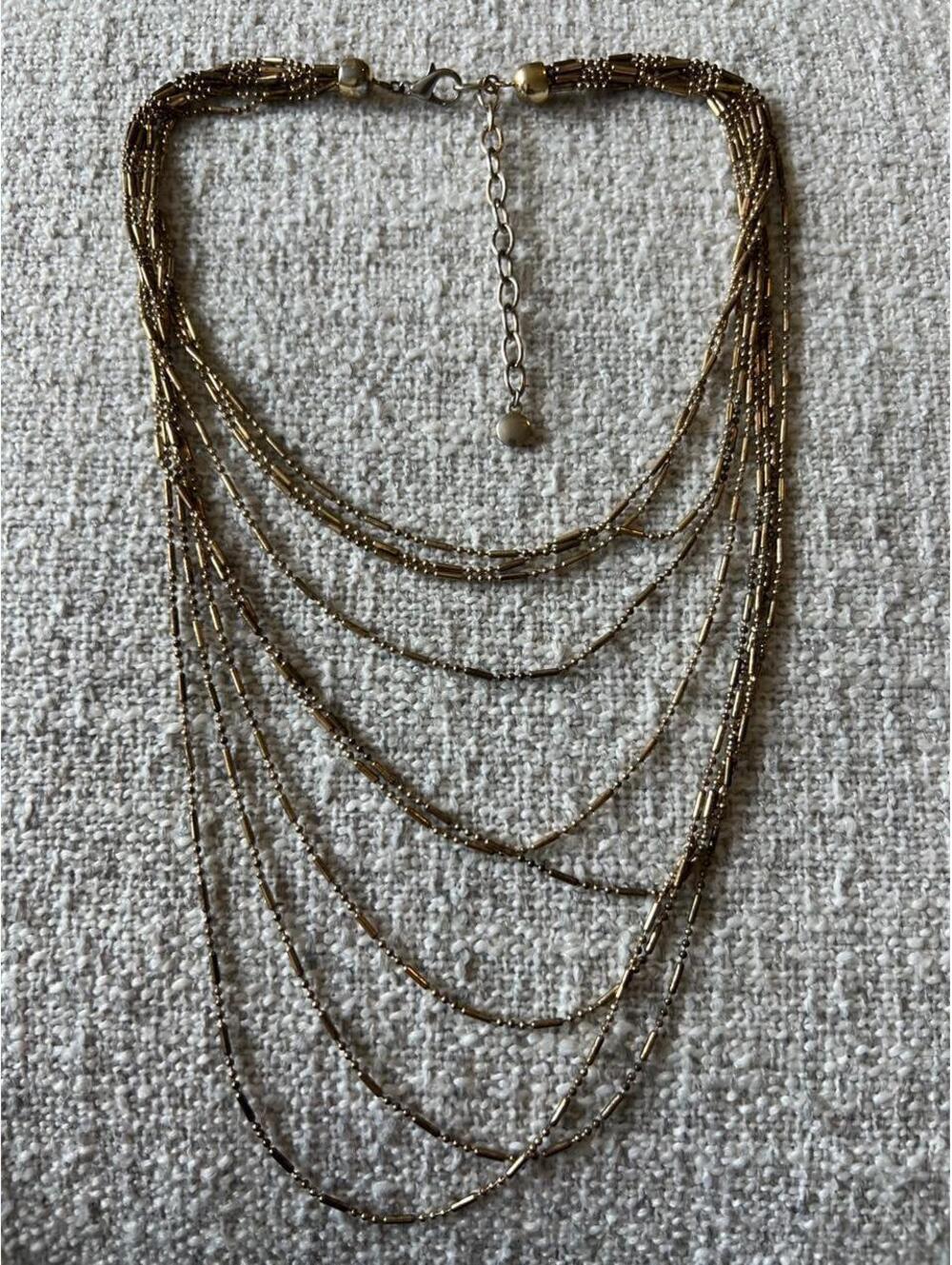 BaubleBar Multi Strand Metallic Bar Necklace